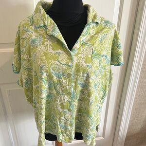 Gr een Paisley Women's pajama top